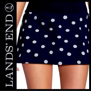 NWOT Lands' End Black and White Polka Dot Tummy Control Swim Skirt